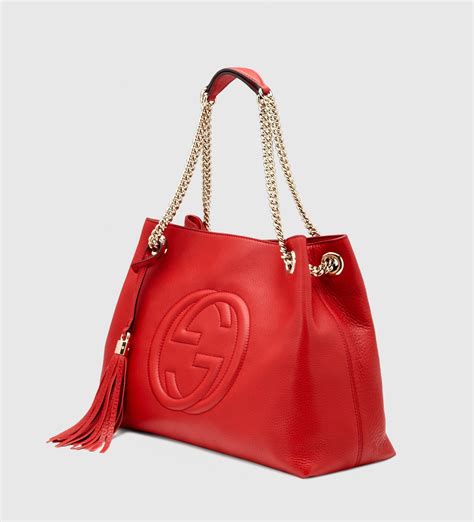 gucci red leather shoulder bag|farfetch gucci shoulder bags.